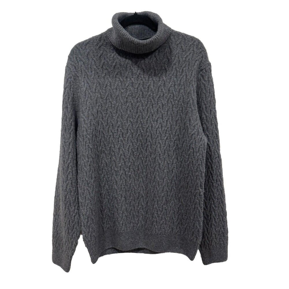 NWT‎ Magaschoni Cable Knit Turtleneck Wool Blend Sweather Size S